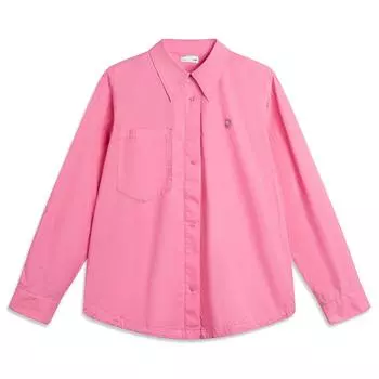 Li Ning Sports Fashion Series Однотонная повседневная рубашка с длинным рукавом Женские рубашки Morning-Light-Pink ASHU460-2 XL