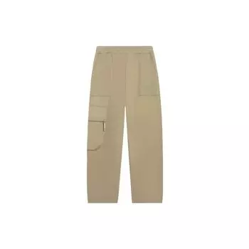 Li Ning Sports Fashion Series Однотонные повседневные брюки с карманами на молнии и эластичным поясом, с манжетами, мужские брюки цвета хаки AKLSF57-5 XL