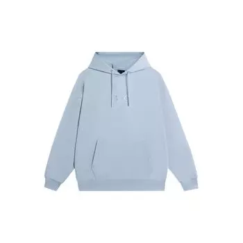 Li Ning Sports Fashion Series однотонный свободный свитер с капюшоном, длинный рукав, толстовка унисекс, цвет Mist-Blue AWDR498-12 XL