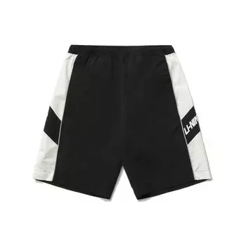 Li Ning Sports Fashion Series Patchwork Светоотражающие полосатые спортивные шорты с принтом Мужские шорты черного цвета AKSR465-1 M