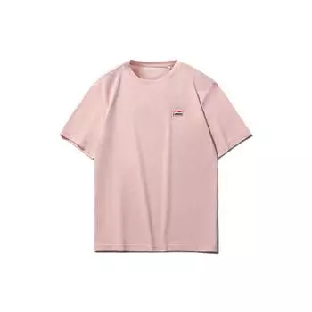 Li Ning Sports Fashion Series Повседневная футболка с коротким рукавом для мужчин, топы светло-розового цвета AHSR635-5 S