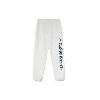 Li Ning Sports Fashion Series повседневные спортивные штаны с манжетами и буквенным принтом женские спортивные штаны белые AKLR540-3 XL