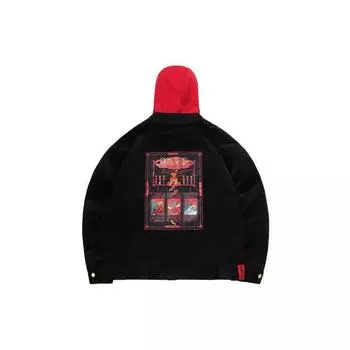 Li Ning Sports Fashion Series Printed Hooded Loose Jacket Men Jacket Black AJDR001-1 M