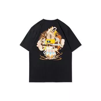 Li Ning Sports Fashion Series Printed Pullover T-Shirt Men Tops Black AHSRA45-2 M