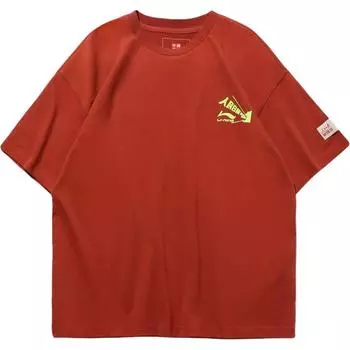 Li Ning Sports Fashion Series Простая универсальная повседневная футболка с коротким рукавом для мужчин, красные топы AHSP777-2 XXL