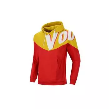 Li Ning Sports Fashion Series с капюшоном, пуловер, мужская толстовка, красный цвет AWDP379-5 M