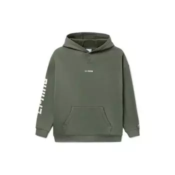 Li Ning Sports Fashion Series с принтом логотипа пуловер с капюшоном мужские толстовки зеленые AWDRC11-3 L