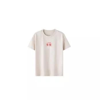 Li Ning Sports Fashion Series с принтом логотипа, круглым вырезом, пуловер, футболка с коротким рукавом, унисекс, топы цвета овсянки ATST635-3 S