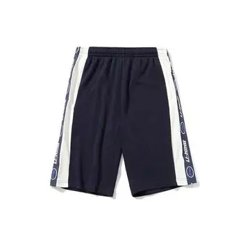 Li Ning Sports Fashion Series Side Color Block Letter Breathable Sports Shorts Men Shorts Blue AKSS983-2 M