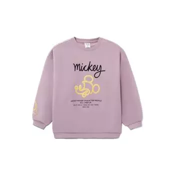 Li-Ning Sports Fashion Series Однотонный флисовый свитер с круглым вырезом, повседневный свитшот с длинным рукавом, женские топы, ледяной, фруктовый, фиолетовый AWDRD64-4 L