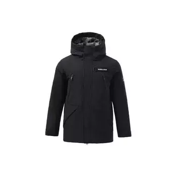 Li Ning Sports Fashion Series Sports Warm Hooded Down Jacket Winter Men Jacket Black AYMR079-1 XXL