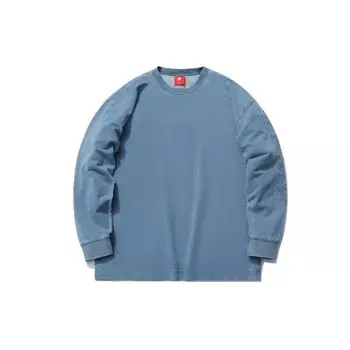 Li Ning Sports Fashion Series свободная трикотажная спортивная толстовка с круглым вырезом мужская толстовка джинсово-синего цвета AWDR225-1 XL
