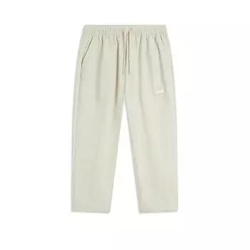 Li Ning Sports Fashion Series Свободные Прямые Брюки из Ткани Повседневные Мужские Брюки Низ Пена-Хаки AYKU593-3 XL