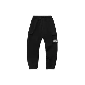 Li Ning Sports Fashion Series трикотажные зауженные спортивные штаны мужские низы черные AKLR373-1 M