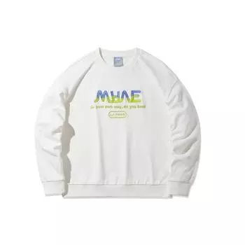 Li Ning Sports Fashion Series Вышитые буквы Свободный спортивный свитер с круглым вырезом Женская толстовка Белый AWDR496-1 S