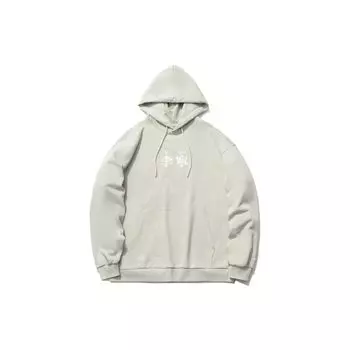 Li Ning Sports Fashion Series Вышитый свободный пуловер с капюшоном Осенние толстовки унисекс Серый AWDT583-3 XS