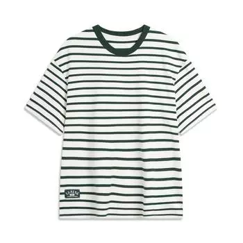 Li Ning Sports Fashion Series Weekend Youth Striped Round Neck Casual Free Short Sleeve Comfortable Soft T Shirt Unisex Tops AHSU659-2 L