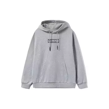 Li Ning Sports Fashion Series вышитый логотип флисовая теплая толстовка унисекс толстовка цветочно-серый кирпично-серый AWDRB74-2 XS