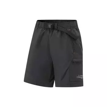 Li Ning Sports Fitness водонепроницаемые ветрозащитные устойчивые к ультрафиолетовому излучению светоотражающие тканые однотонные повседневные шорты женские шорты черные AKSU612-3 XS