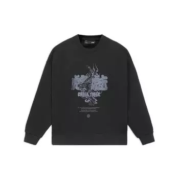 Li-Ning Sports Life Series CF свободный пуловер с капюшоном и вышивкой, верхняя одежда унисекс, черный AWDS599-1 M