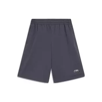 Li-Ning Спортивные шорты со средней талией Sports Life Series с вышитым логотипом, мужские брюки земляно-серого цвета AKST745-3 XL