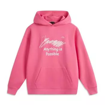 Li Ning Sports Life Series инфракрасный антистатический антибактериальный пуловер свободный флисовый теплый свитшот унисекс свитшот розово-розовый AWDUA07-5 XS