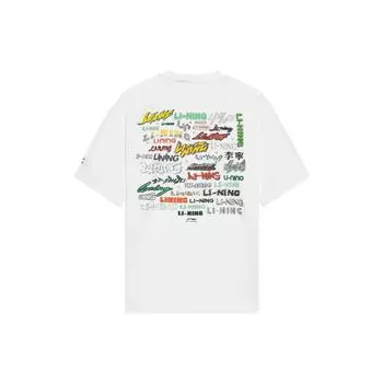 Li-Ning Футболка с коротким рукавом и круглым вырезом, мужская, белая, с логотипом Sports Life Series AHSS629-1 XXXL