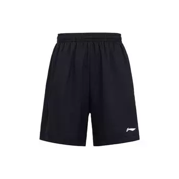 Li-Ning Прямые свободные пятиточечные шорты Sports Life Series со средней талией, мужские брюки черного цвета AAPT563-1 L