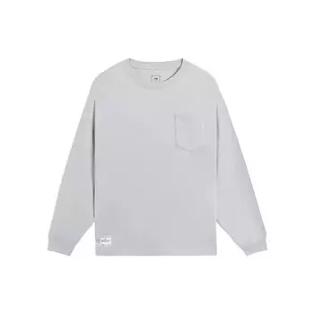 Li-Ning Sports Life Series однотонная футболка с круглым вырезом и длинными рукавами, мужские топы, серая AHSS751-6 L