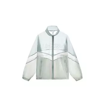 Li-Ning Sports Lifestyle Series 40+ Color Block Logo Letter Print Loose Casual Sun Protection Clothing Unisex Upper Clothing Micro-Crystal-Grey AJDT501-2 XXXL