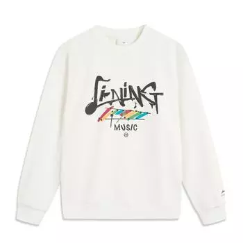 Li Ning Sports Lifestyle Series American High Street Retro Fashion Letter Print Round Neck Удобная дышащая универсальная свободная толстовка AWDV411-7 S