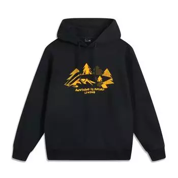 Li Ning Sports Lifestyle Series American High Street Retro Fashion Универсальный повседневный простой однотонный свитер с капюшоном AWDV355-1 S