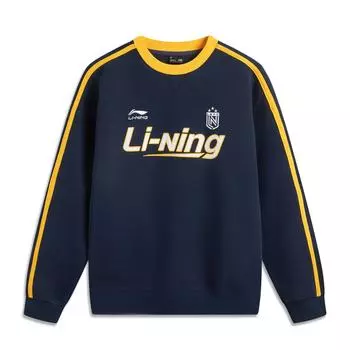 Li Ning Sports Lifestyle Series American High Street Retro Удобный повседневный свитер с круглым вырезом Свободная толстовка унисекс AWDV397-8 XL