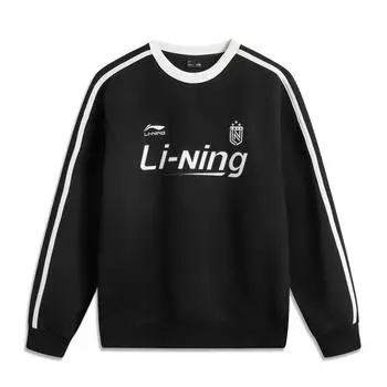 Li Ning Sports Lifestyle Series American High Street Retro Letter Color Block Круглый вырез Удобная дышащая универсальная свободная толстовка AWDV397-9 S