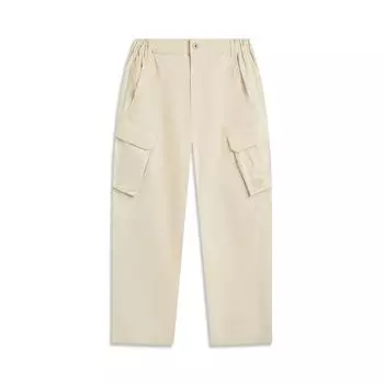 Li Ning Sports Lifestyle Series American Retro Fashion Universal, однотонные, для ранней весны, со средней талией, прямые брюки-карго, мужские брюки AKXV133-1 S