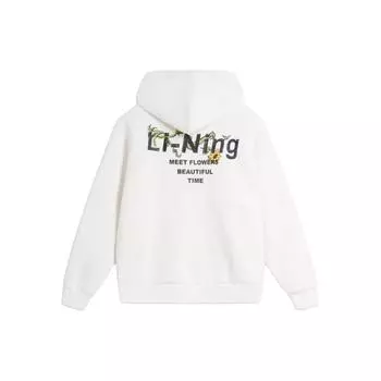 Li Ning Sports Lifestyle Series, американская винтажная однотонная повседневная толстовка с капюшоном на молнии, удобная свободная толстовка с длинным рукавом AWDU882-7 XS