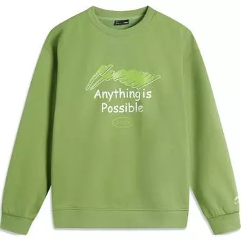 Li Ning Sports Lifestyle Series Антистатическая антибактериальная теплая флисовая толстовка с круглым вырезом и длинными рукавами для мужчин AWDUC95-5 L