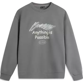 Li Ning Sports Lifestyle Series антистатическая антибактериальная теплая флисовая толстовка с длинным рукавом и круглым вырезом с надписью AWDUC95-4 XS