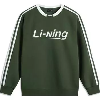 Li Ning Sports Lifestyle Series Антистатическая антибактериальная теплая удобная повседневная флисовая свободная кофта-свитшот унисекс AWDUB71-7 XS
