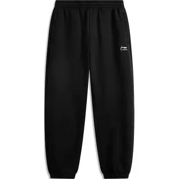 Li Ning Sports Lifestyle Series антистатические теплые удобные флисовые повседневные брюки мужские низ черные AKLU917-2 XXL