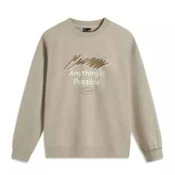 Li Ning Sports Lifestyle Series Антистатический антибактериальный теплый пуловер с круглым вырезом и длинными рукавами флисовая толстовка унисекс AWDUC95-3 S