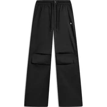 Li-Ning Sports Lifestyle Series Breathable Comfortable Sweat-Absorbing Straight-Leg Sports Pants Women pants Black AKXU456-3 XL