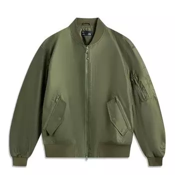 Li Ning Sports Lifestyle Series Casual American Vintage Minimalist Trendy Solid Color Baseball Otgate Spliced Jacket Unisex Jacket AJDV081-1 S