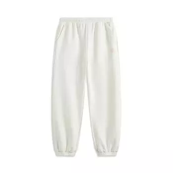 Li Ning Sports Lifestyle Series Casual Cuffed Logo Knitted Sweatpants Women Bottoms Champagne-White AKLV132-1 XS