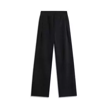 Li Ning Sports Lifestyle Series Casual Straight Leg Mid Rise Drawstring Universal Knitted Sports Брюки женские низы черного цвета AKLU912-1 L