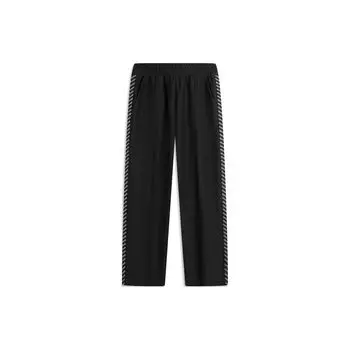 Li-Ning Sports Lifestyle Series Color Block Mid-Rise Straight Leg Casual Pants Men bottoms Black AKLU041-2 L