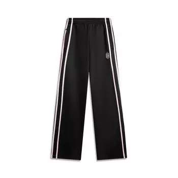 Li-Ning Sports Lifestyle Series Color Block Mid-Rise Comfortable Breathable Versatile Straight Leg Casual Pants Women bottoms AKLV244-5 M