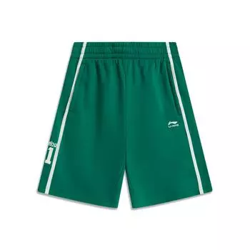 Li-Ning Sports Lifestyle Series Color Block Letter Mid-Rise Comfortable Breathable Versatile Casual Shorts Men shorts Stone-Green AKSV279-5 S