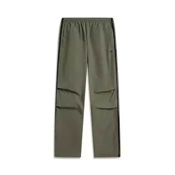 Li-Ning Sports Lifestyle Series Color Block Mid-Rise Comfortable Breathable Versatile Straight Leg Casual Pants Men bottoms Tea-Green AYKV479-4 L