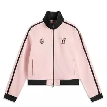 Li-Ning Sports Lifestyle Series Color Block Letter Zipper Stand Collar Comfortable Breathable Versatile Casual Sweatshirt Women sweatshirt AWDVC04-4 XS